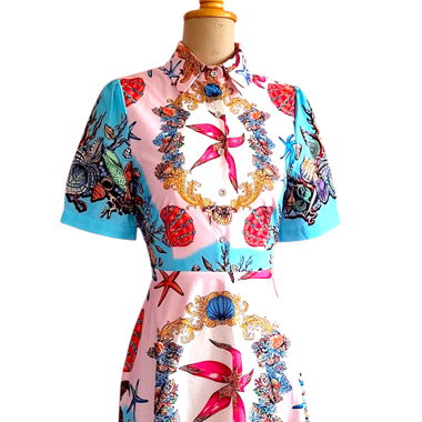 Colorful Sea-Inspired Print Dress – Size S/M