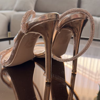 Simmi London Rose Gold Rhinestone Stiletto Heels 