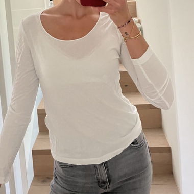 Top a maniche lunghe bianco collettivo mon amour