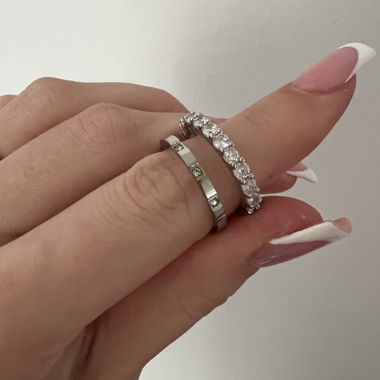 Ringe 2 stk mit Zikronia 925 Silber Gr. 7