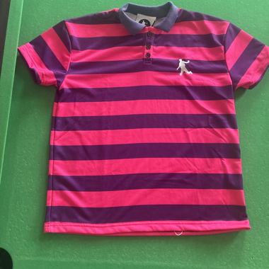 Polo a righe rosa/violetto