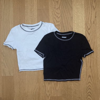 Crop-Top-T-Shirt Overlock