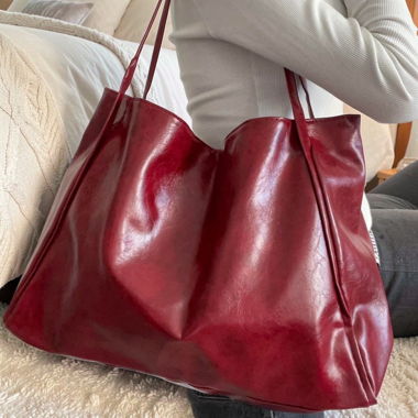 New Burgundy Red Shopper Bag
