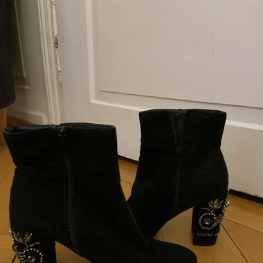 bottes en daim noir