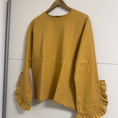 Maglietta a maniche lunghe giallo senape