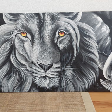 Loewenbild auf Leinwand