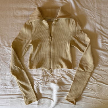 Pull&Bear Top en maille côtelée beige