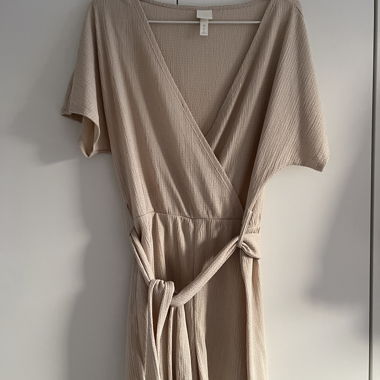 Beige Wrap Jumpsuit