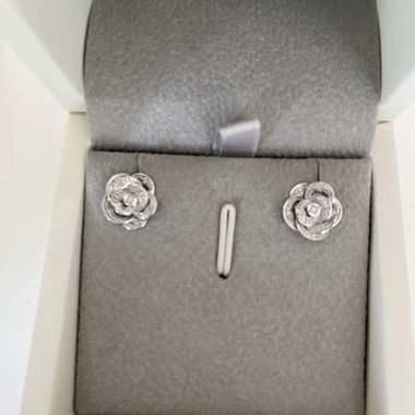 Boucles d'oreilles Edenly or blanc et diamants Sboccio n° 5