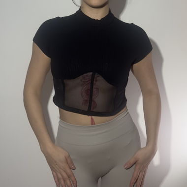 Crop top nero