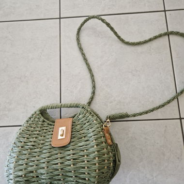 Borsa a Tracolla Intrecciata Verde
