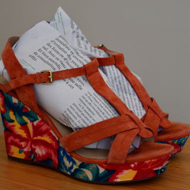 Sandales compensées Bocage en cuir - taille 39