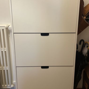 Schuhschrank mit 3 Fächern, weiss