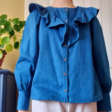 Sezane blue shirt 