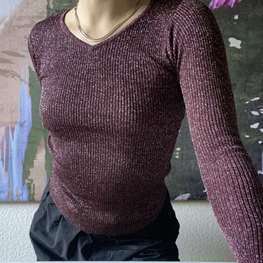 Burgundy glitter top