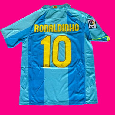 Retro FC Barcelona Ronaldinho Trikot Türkis Gr. M