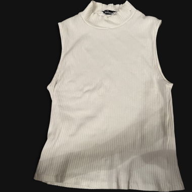 White Ribbed Tank Top