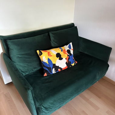 Green velvet loveseat sofa