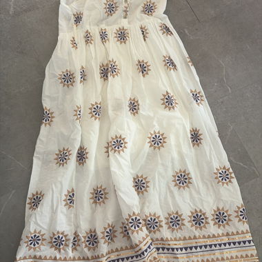 White summer dress with pattern size S