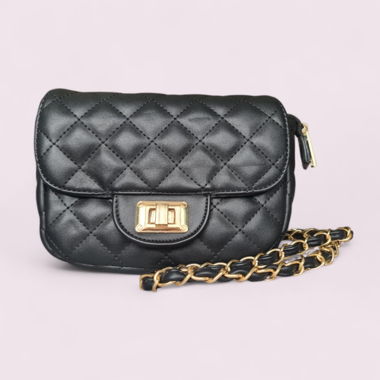 Mini sac à bandoulière matelassé noir