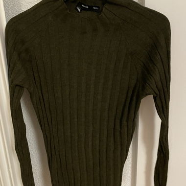 Mango Dolcevita Manica Lunga Pullover Olive