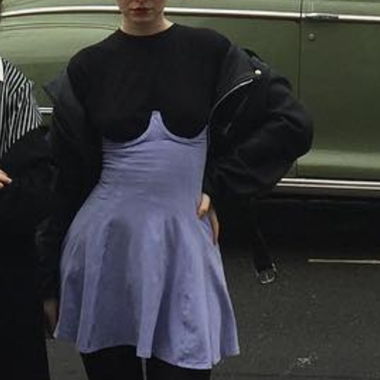 lilac american apparel upcycled dress