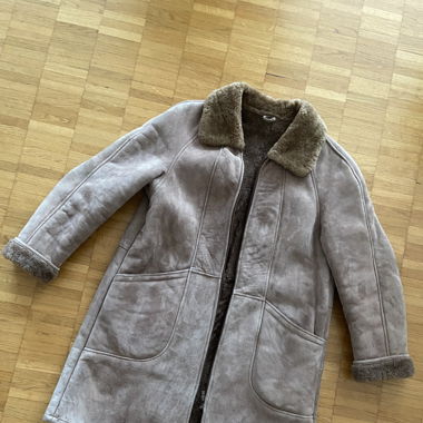 90s Shearling Coat Real Suede