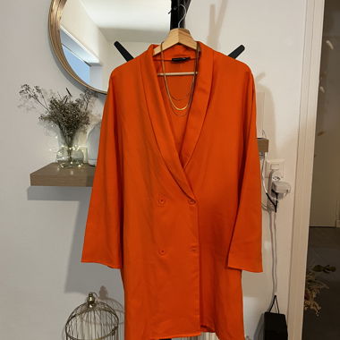 Orange Long Blazer