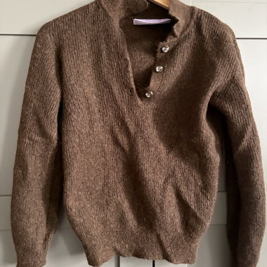Maglione in maglia a miscela di lana marrone