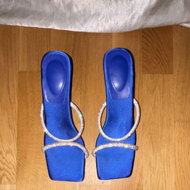 Talons bleu à paillettes 