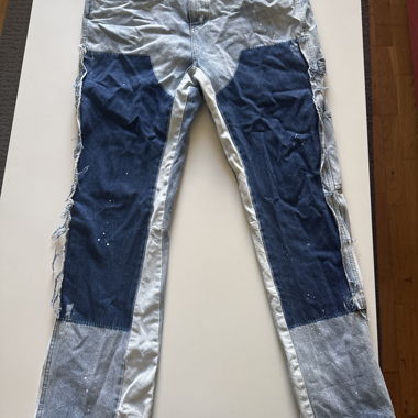 Jeans patchwork blu