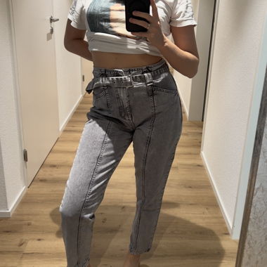 Grey high-waist ZARA jeans