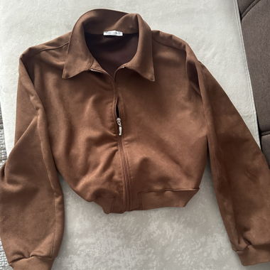 Giacca zip marrone