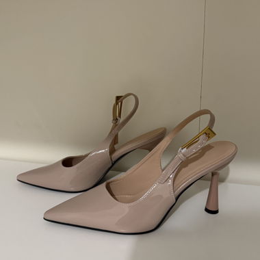 Nude slingback heels