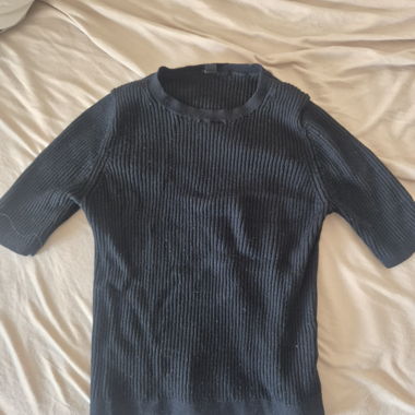 Pull en maille côtelée noir