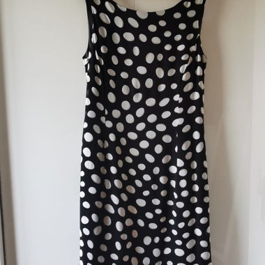 Black dress with white dots
