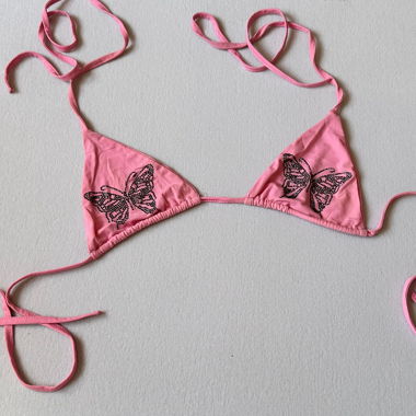 Top Bikini Pink Butterfly
