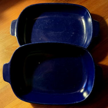 Set di 2 pirofile in ceramica blu