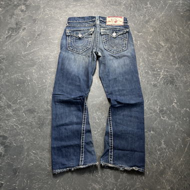 Jeans Vintage True Religion à jambe évasée taille basse (L)