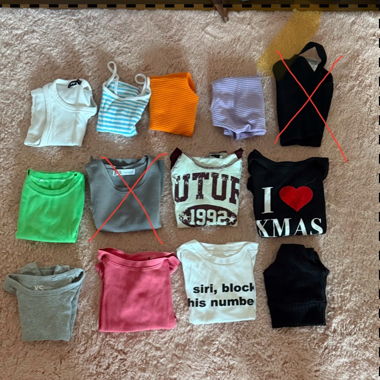 Verschiedene Sommer Tops
