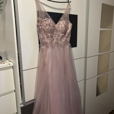 Abito da sera elegante S (36) – Rosa glitter & tulle 