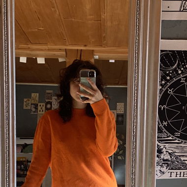 oranger Kaschmir Pullover 