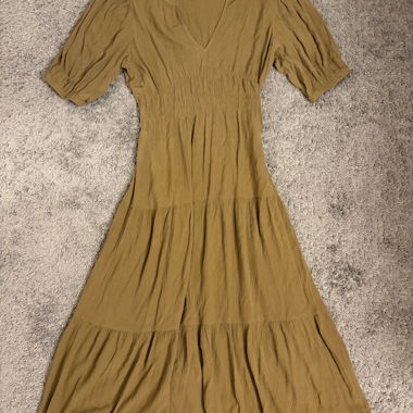 Langes Kleid Ba&sh kaki/ senf