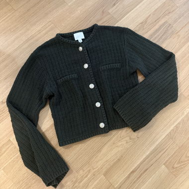 Cardigan vert foncé en maille
