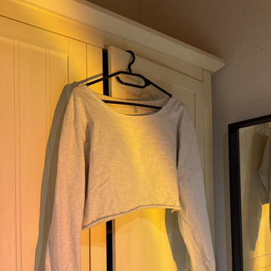 Cropped Off-shoulder Sweatshirt