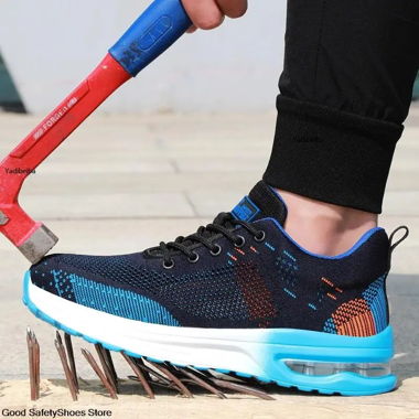 Breathable Mesh Work Sneakers Men Women Safety 