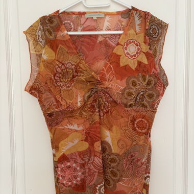 Vintage orange patterned top