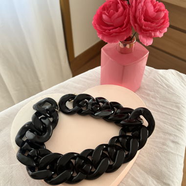 Collier chaîne noire épaisse
