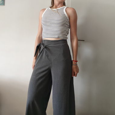Pantalon large vintage gris Florencia