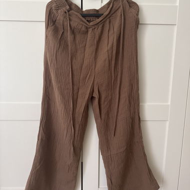 Brown Wide Muslin Pants